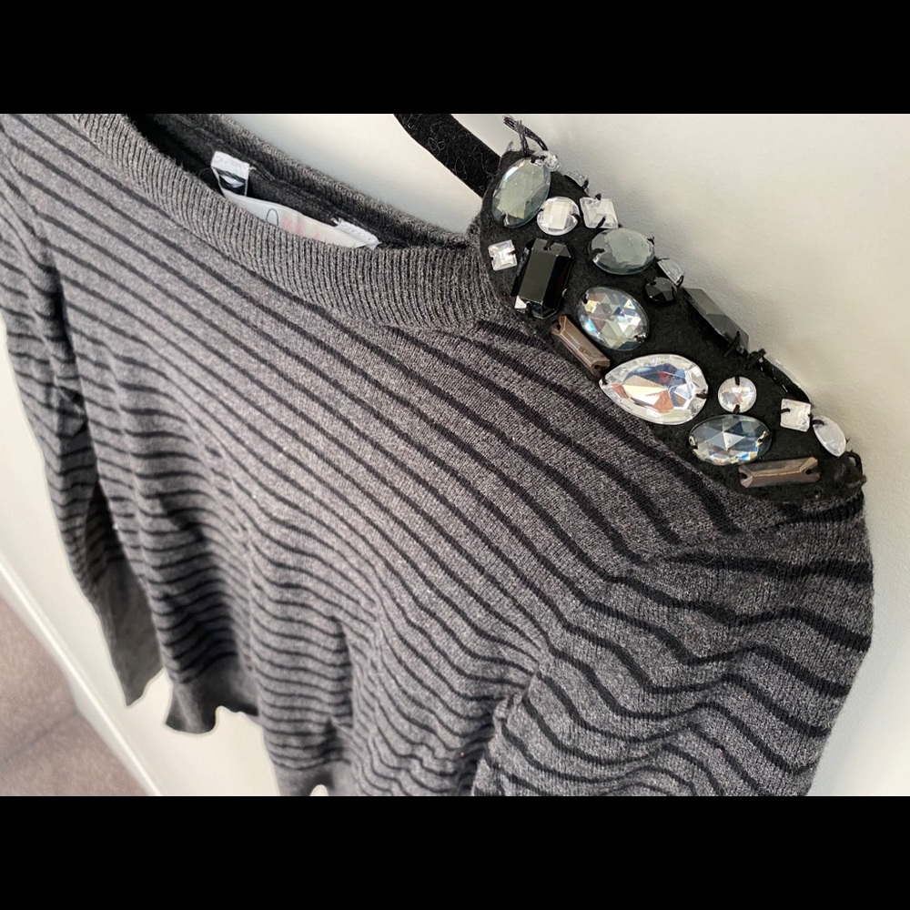 Candies Jeweled Striped Sweater 💎